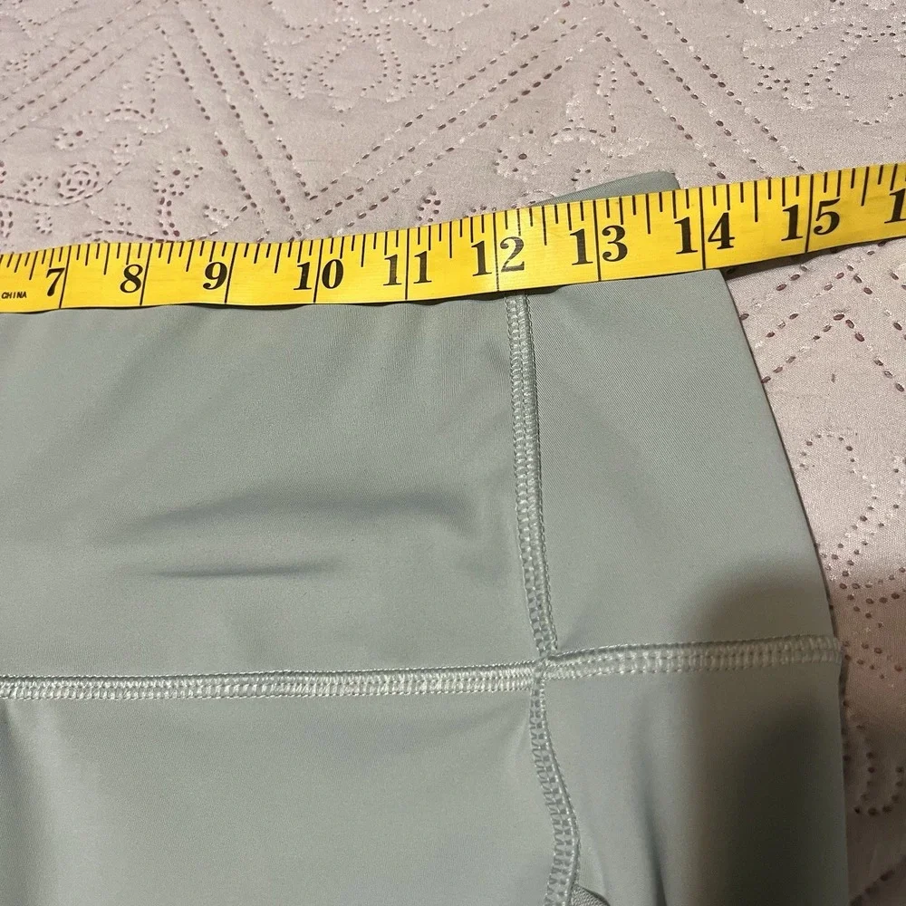 RBX Capri Leggings‎ Womens Sage Green High Waisted Side Pockets Size L